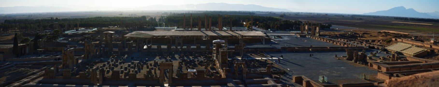 Ruins of Persepolis viewed from slope of Mount Rahmat, founded by Darius the Great in 518 B.C. and capital of ancient Achaemenid Empire, 60 km northeast of Shiraz, Iran. UNESCO World Heritage