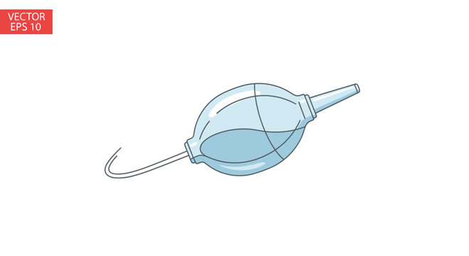 Vintage Manual Bellows Pump Illustration