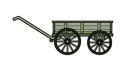 Fototapeta premium Vintage Farm Wagon Illustration - Rustic Agricultural Transport