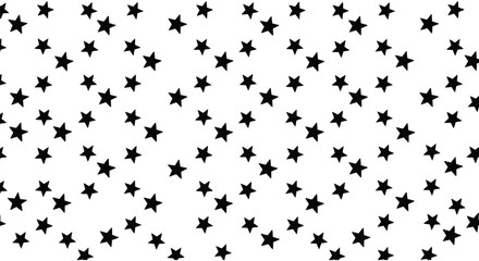 Obraz premium Seamless vector illustration featuring scattered black stars creating a whimsical and repeating pattern 