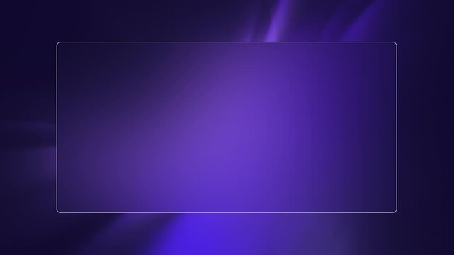 Futuristic glowing rounded rectangle frame on abstract dark purple gradient background.

A sleek and modern motion graphic background featuring a thin, glowing, rounded rectangle frame.