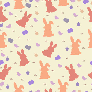 seamless pattern of easter bunnies .