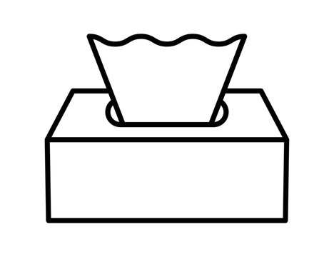 箱ティッシュ　ティッシュペーパーのアイコン_ベクターイラスト

