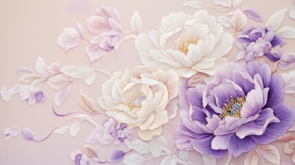 Obraz premium Chinese style peony flower printing background