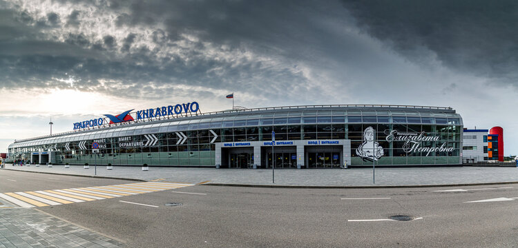Kaliningrad, Russia, July 26, 2022. Building of the international airport Khrabrovo