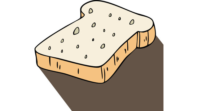 Slice of white bread with soft texture representing simple staple food used in everyday meals vector