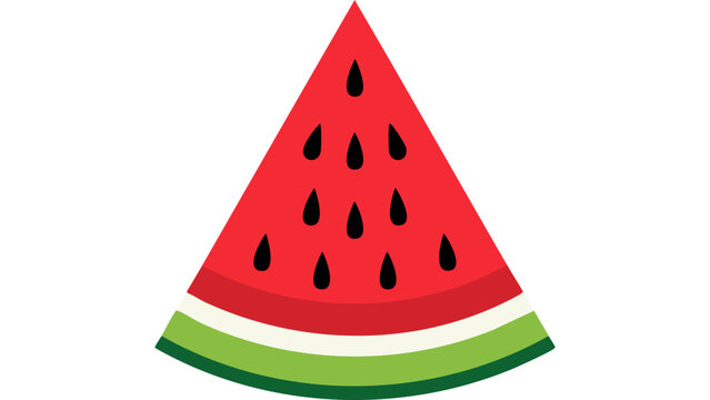 Triangular watermelon slice with seeds and rind highlighting fresh juicy fruit and vibrant summer snack vector