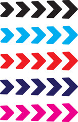 Fototapeta premium Chevron arrow icon. Moving arrows icon. blend effect, pointer, speed direction, road caution, military, navigation sign