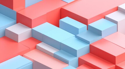 Fototapeta premium Abstract geometric pattern of overlapping cubes in pastel colors