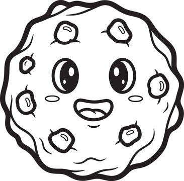 cute smiling cookie monster face with chocolate chips vector illustration