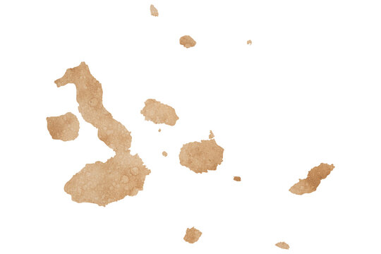 old brown paper map of Gal&aacute;pagos Islands