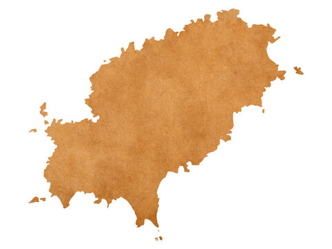 old brown paper map of Ibiza Island