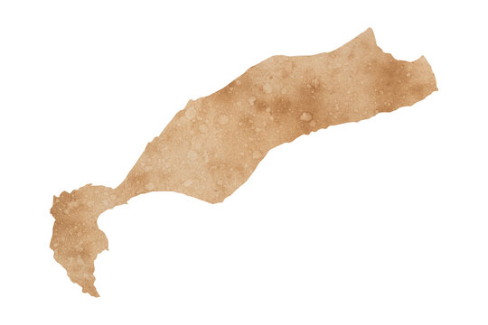 old brown paper map of Kos Island