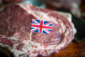 British beef with flag