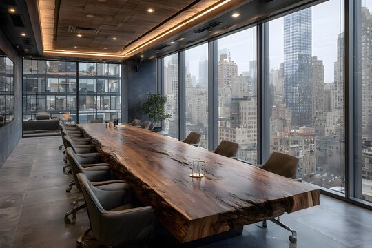 Modern Conference Room with City View