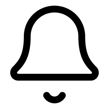 notification bell silhouette icon illustration for ui ux interface alert reminder and app design