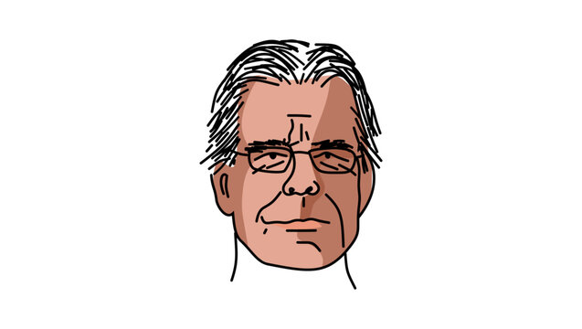 Stephen King  portrait, flat vector illustration
