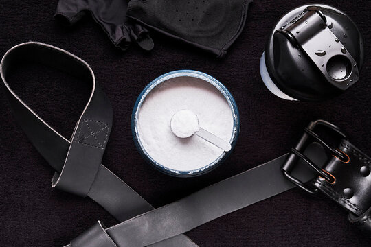 Creatine Monohydrate Powder in Bottle