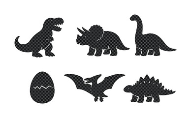 Dinosaur silhouettes vector set, prehistoric animal icons, black dinosaur shapes, ancient reptile collection, perfect for kids' designs and educational materials © Joe