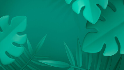 Green botanical HD wallpaper, 3D aesthetic background © Rawpixel.com
