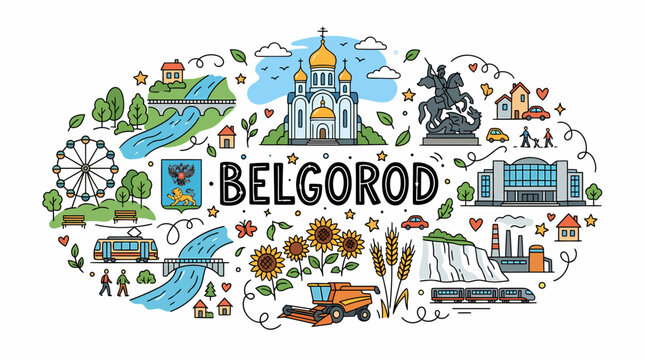 Belgorod Cityscape Illustration - Landmarks and Attractions