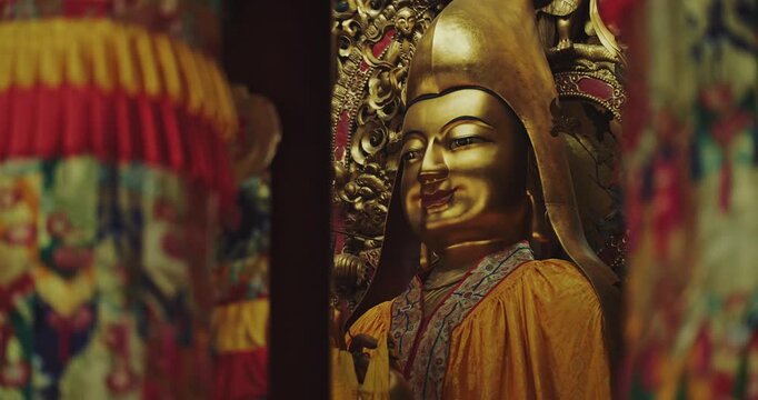 Golden Statue of Tsongkhapa Inside Yonghe Lama Temple