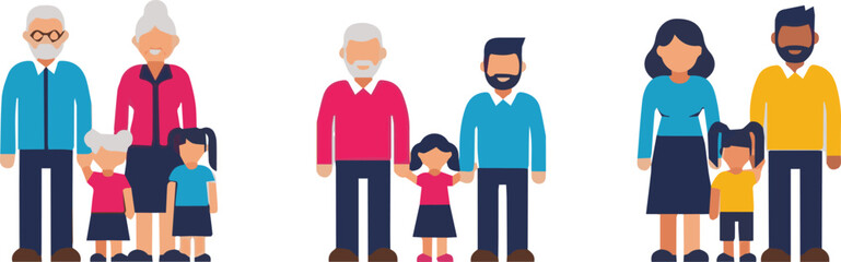 Obraz premium A group of diverse people and children standing together in an illustration