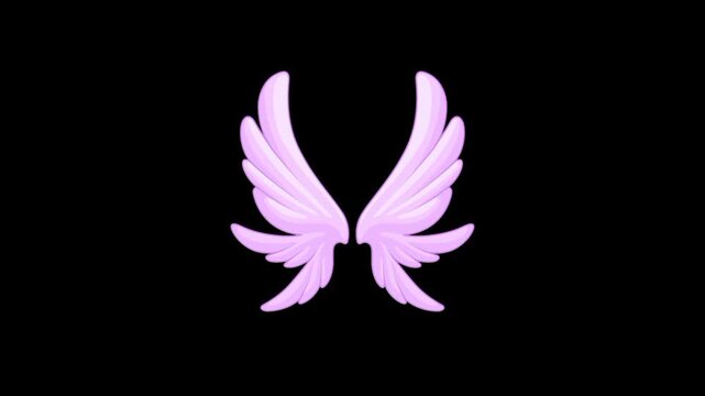 Pink feather 3d animation on black background