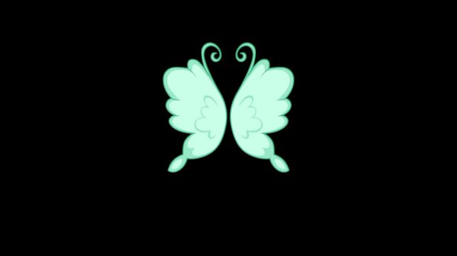 Cute little fairy feather 3d animation on black background