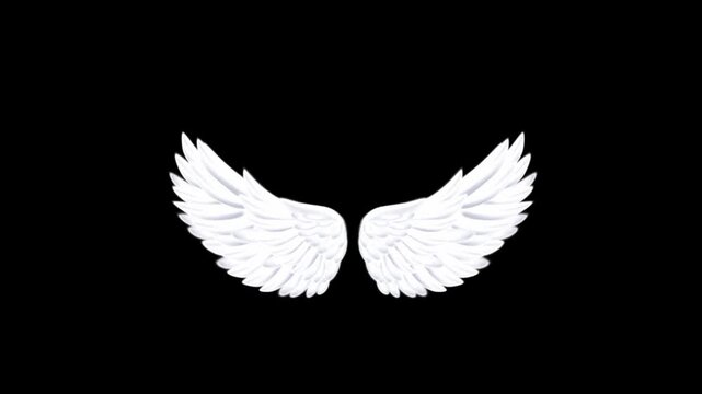 Dove of peace 3d icon. Angel wing's flying 3d animation