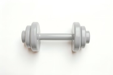 Obraz premium Gray Dumbbell on White Surface