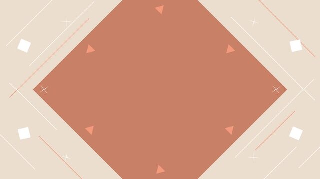 Abstract Geometric Motion Graphics Background for 4K Presentation Content Slide with Beige Rhombus Shapes