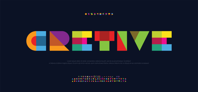 Creative alphabet multi-colored font, for your logo design, bright colorful letters A, B, C, D, E, F, G, H, I, J, K, L, M, N, O, P, Q, R, S, T, U, V, W, X, Y, Z, vector illustration 10EPS.
