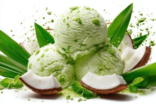 Vibrant Buko Pandan Ice Cream Delight