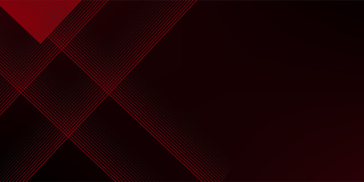 Red and black vector 3d futuristic tech glow and shinning line simple modern abstract banner. Vector