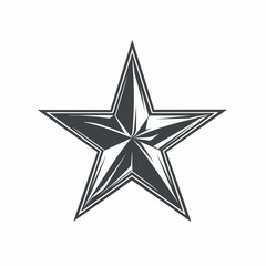 Fototapeta premium Vintage five-pointed star symbol with classic shaded design element for ranking, quality, award, achievement, and decorative concepts