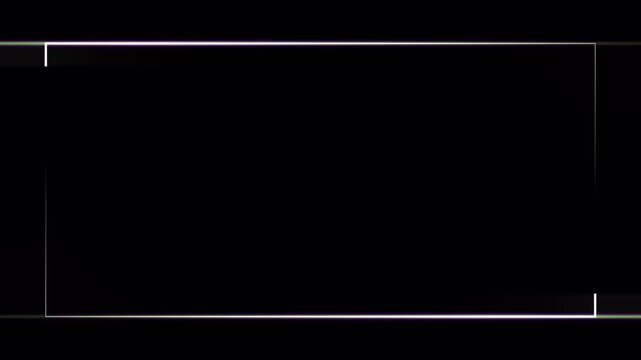 Minimal frame border animation. Clean rectangular outline with subtle gradient glow on dark background