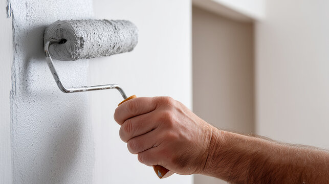 An office is being prepared for handover as the lease comes to an end. The white walls show marks from nails and drilled holes, which need to be carefully repaired and filled befor