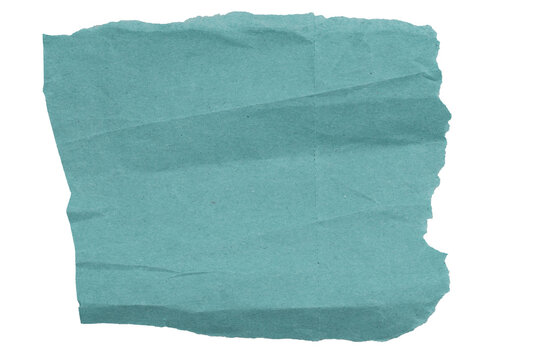 Crumpled blue paper banner isolated on white