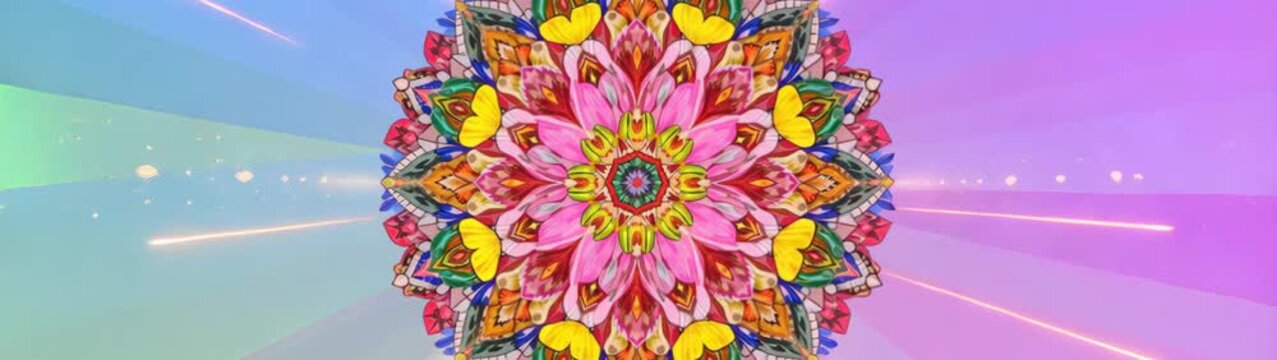 Mindfulness And Spiritual Growth Colorful Mandala Art With Geometric.