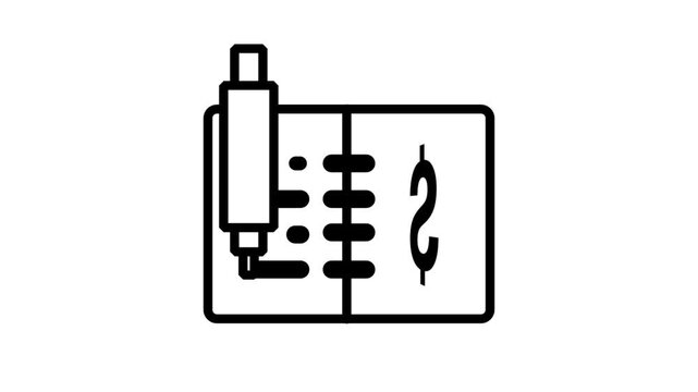 Medical Billing and Finance Icon Motion. Professional animation of a medical billing notebook with a pen symbolizing healthcare costs and financial accounting.