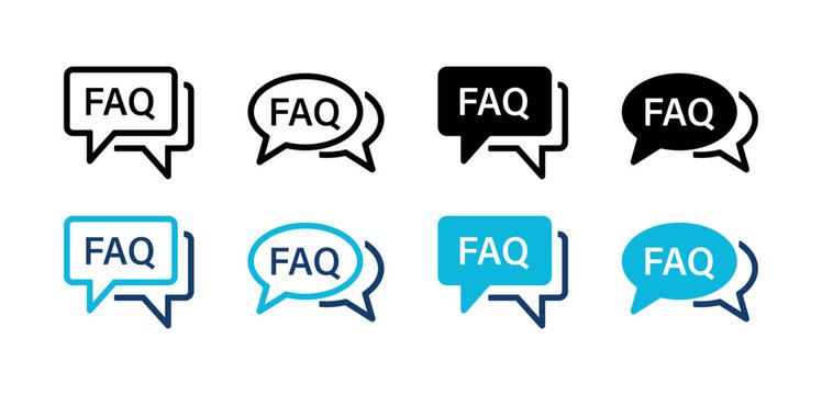 Minimalist Speech Bubble FAQ Symbol Vector Icon