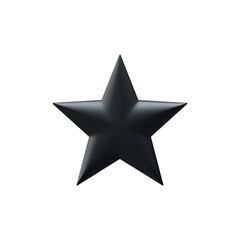 Obraz premium Black Metallic Star Icon. Symbol Of Excellence And Achievement Isolated On Transparent Background