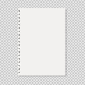 Spiral Notebook Page &mdash; Blank on Transparent Background