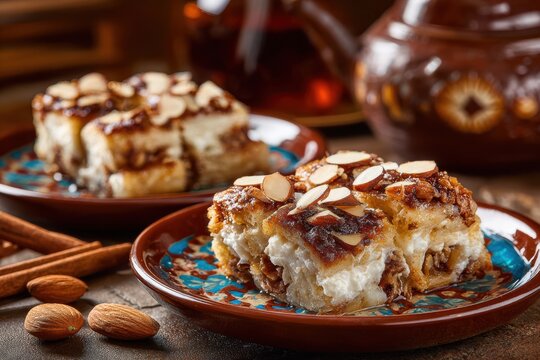 Golden Kalburabasti with Cinnamon and Almonds