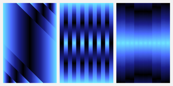 Futuristic abstract posters with bright cobalt blue gradient colors. blue gradient backgrounds with sharp shadows and glowing light, modern cover design for wall art. creative vector illustration