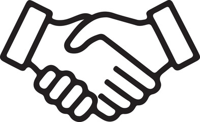 Obraz premium Handshake Icon – Partnership and Cooperation Symbol