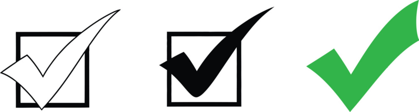 Check mark icon. Single and double ticks in green color vector illustration. Confirmation and read message status symbol. Used in chat, tasks, and notifications sign. 