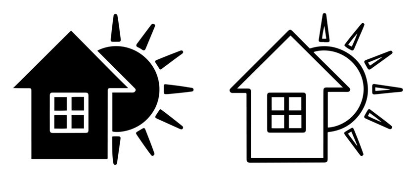 indoor outdoor direction icon set