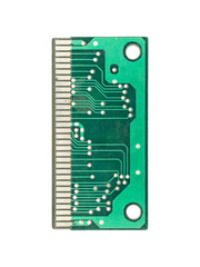 Fototapeta premium Back side of printed circuit board with contacts and traces is isolated